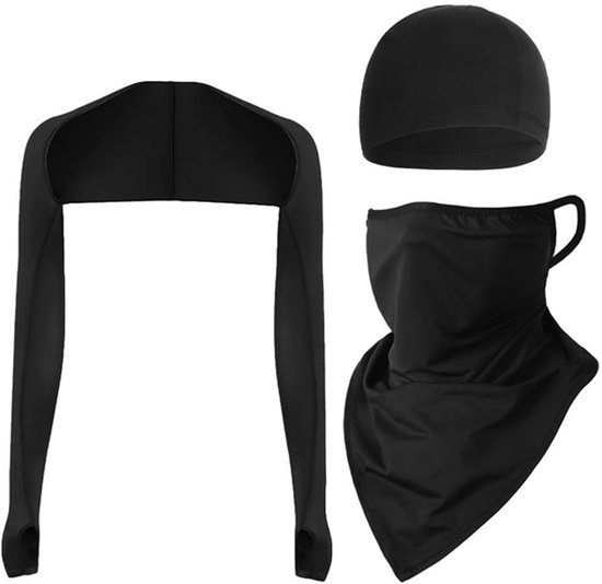 Zonnewering Multifunctioneel - Armwarmers/Doek - Muts - UV-Bescherming - Melkzijde/Polyester - Totale Lengte 155 cm - Zonnebescherming