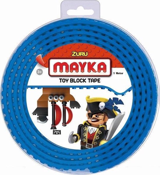 Zuru-Mayka 34632 Block Tape 2 Noppen 1m Blauw van Zuru