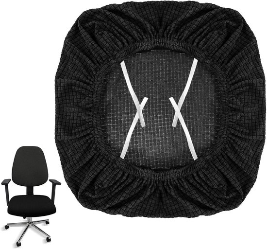 Zwarte Elastische Stoelhoes voor Kantoorstoelen - Wasbare en Verstelbare Bescherming voor Computerstoelen en Armleuningen